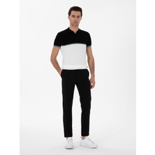 Cacharel Erkek Siyah Slim Fit Apaş Yaka Triko T-Shirt 50300787-VR046