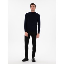 Cacharel Erkek Lacivert Slim Fit Yün Karışımlı Yarım Balıkçı Yaka Basic Triko Kazak 50293281-VR033