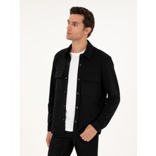 Cacharel Erkek Siyah Regular Fit Ceket Gömlek 50292995-VR046