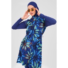 Alfasa 24402-B Doğa Desenli Battal Tesettür Mayo
