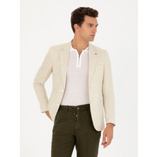 Cacharel Erkek Bej Slim Fit %100 Keten Ceket 50268891-VR011