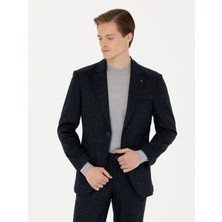 Cacharel Erkek Lacivert Slim Fit Yün Karışımlı Klasik Ceket 50273666-VR033
