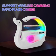 Kuğu Nemlendirici 6'sı 1 Arada Rgb Işık Kablosuz Şarj Bluetooth Hoparlör