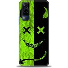 Vivo Y53S Kılıf Hd Baskılı Kılıf + Seramik Tam Kaplayan Ekran Koruyucu 360