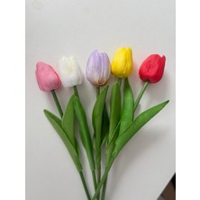 Defora Yapay Islak Lale Rengarenk Renkli Lale 5 Adet 33 cm