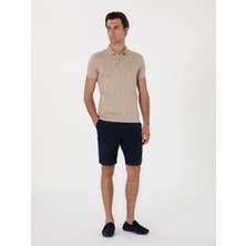 Cacharel Erkek Vizon Slim Fit Desenli Polo Yaka T-Shirt 50300721-VR052