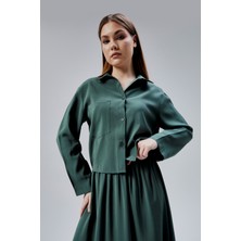 Haki Oversize Gömlek