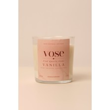 Vose Pembe Kuvars Taşlı Vanilya Kokulu Doğal Soya Mumu