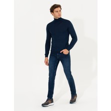 Cacharel Erkek Lacivert Slim Fit Balıkçı Yaka Basic Triko Kazak 50211329-VR033
