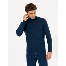 Cacharel Erkek İndigo Slim Fit Balıkçı Yaka Basic Triko Kazak 50211329-VR028