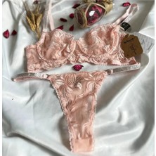 Pembe Balenli Dantelli Bralet Takı