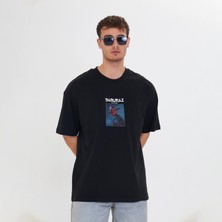 Samuray Desen Peç Baskılı Unisex Oversize T-Shirt