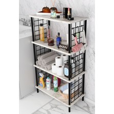 Barin DesignÇevir Kur Kolay Kurulum 4 Katlı Banyo Rafı | Metal Telli Çok Amaçlı Organizer Dolap Stand Raf