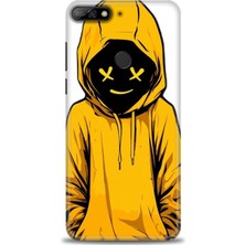 Kılıf Evreni Huawei Y7 2018 Kılıf Hd Baskılı Kılıf + Seramik Tam Kaplayan Ekran Koruyucu 358