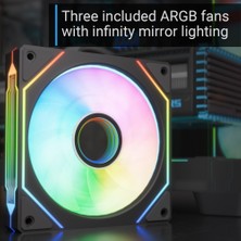 Aero Cool P300C 3X12CM Mirror A-Rgb Fanlı, Panoramik Tempered Panel, Matx Bilgisayar Kasası (AE-P300C-BK)