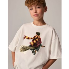 Little Aden Erkek Çocuk Harry Potter Baskılı Pamuklu Oversize Yazlık Tişört