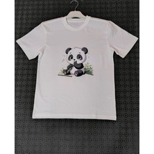Pidal Sevimli Panda Baskılı Pamuklu  Çocuk Tişörtü