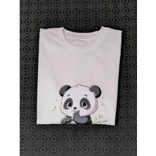 Pidal Sevimli Panda Baskılı Pamuklu  Çocuk Tişörtü