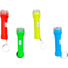 Anahtarlıklı Renkli Işıklı El Feneri Deney Feneri 9 cm 4 Adet