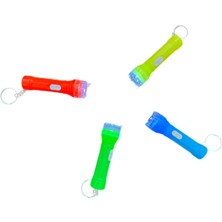 Anahtarlıklı Renkli Işıklı El Feneri Deney Feneri 9 cm 10 Adet