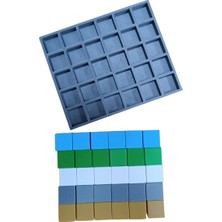 Tahtaköy 3D Renkli Küp ve Yerleştirme Tablası 20X20X20MM 30 Adet Küp ve Tablası Karışık Renk