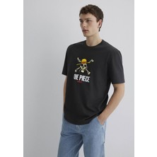 Mavi One Piece Baskılı Antrasit Tişört 0612662-70092