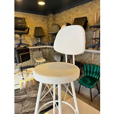 Yeni,dolce Bar Sandalyesi 65  cm  Beyaz Babyface Kumaş.90 ile 99  cm  Arası Ada&masalara Uyumlu