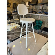Yeni Dolce Bar Sandalyesi Beyaz Babyface Kumaş.75  cm  Oturum Yüksekliği.