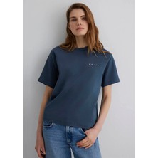 Mavi MV Baskılı İnterlok Lacivert Tişört 1613148-70500