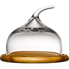 Store Ahşap Altlıklı Cam Kapaklı Servis Tabağı, 22.5 cm, 1.26 kg