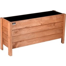 Faev Ahşap Dış Mekan Saksısı Dekoratif Saksı Büyük Boy Hazır Kurulu 100CM x 30CM Yükseklik 50CM