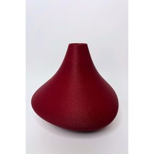 Nari Bordo Renk Modern Dekoratif Vazo – Organik Formlu, Minimalist ve Zarif Tasarım