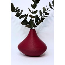 Nari Bordo Renk Modern Dekoratif Vazo – Organik Formlu, Minimalist ve Zarif Tasarım
