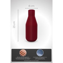 Zen Bordo Renk Modern Dekoratif Vazo – Minimalist ve Doğal Görünüm (23  cm )