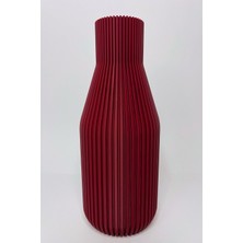 Zen Bordo Renk Modern Dekoratif Vazo – Minimalist ve Doğal Görünüm (23  cm )