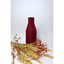 Zen Bordo Renk Modern Dekoratif Vazo – Minimalist ve Doğal Görünüm (23  cm )