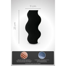Nova Siyah Dalgalı Modern Vazo – Minimal Kıvrımlı Tasarım Vazo