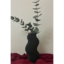 Nova Siyah Dalgalı Modern Vazo – Minimal Kıvrımlı Tasarım Vazo