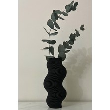 Nova Siyah Dalgalı Modern Vazo – Minimal Kıvrımlı Tasarım Vazo