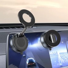 Plentiful Ultra Güçlü Vakumlu Manyetik Telefon Tutucu Ayna Cam Araba Uyumlu 360° Dönebilen 