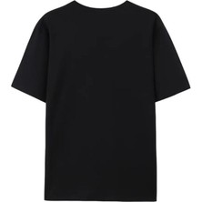 Unısex  Kalp Baskılı  Oversize Siyah  Tshirt