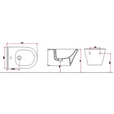Lucco Avva 53 cm Rim Art Asma Bide Beyaz