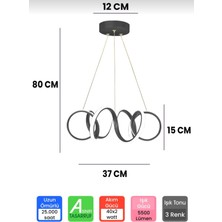 Kıvrım Modern Sarkıt Ultra LED 3 Renk Avize