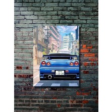 Nissan Skyline GTR34, Eşsiz Tasarım Otomobil Posterleri, Özel Tasarım Kağıt Poster