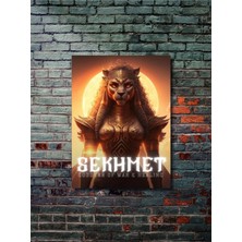 Sekhmet - Eşsiz Tasarım Mısır Tanrıları, Mitoloji, Karakter Posterleri, Özel Tasarım Kağıt Poster,