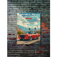 Shelby GT500, Eşsiz Tasarım Otomobil Posterleri, Özel Tasarım Kağıt Poster