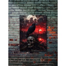 Kafatası Temalı Özel Tasarım Kağıt Poster, Eşsiz Tasarım Tarih, Mitoloji, Karakter Posterleri,