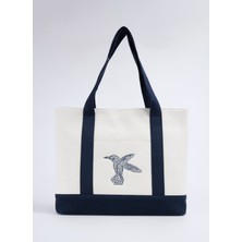 Fabrika Lacivert Kadın Plaj Çantası Anaıs