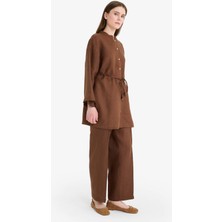 DeFacto %100 Keten Straight Fit Esnek Belli Cepli Pantolon D4388AX25SM