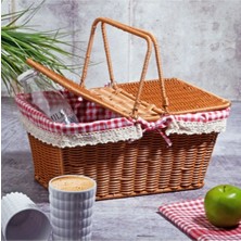 Sentetik Rattan Piknik Sepeti 26 x 40 x 17 cm